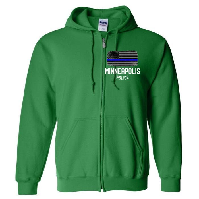 Minneapolis Police Officer Minnesota Policeman Duty Full Zip Hoodie