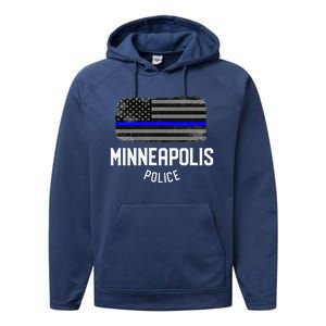 Minneapolis Police Officer Minnesota Policeman Duty Performance Fleece Hoodie