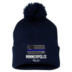 Minneapolis Police Officer Minnesota Policeman Duty Pom Pom 12in Knit Beanie