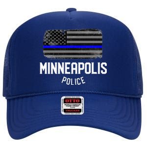 Minneapolis Police Officer Minnesota Policeman Duty High Crown Mesh Back Trucker Hat