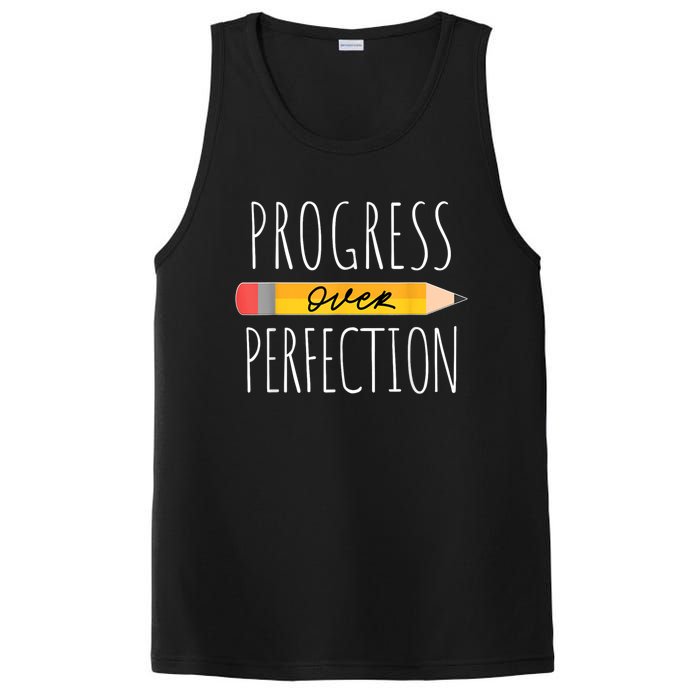 Motivational Progress Over Perfection Back To School Teacher PosiCharge Competitor Tank