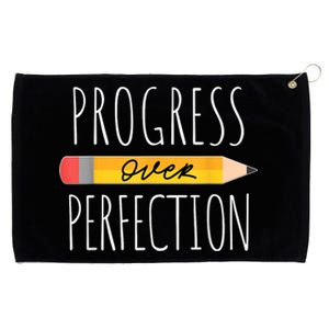 Motivational Progress Over Perfection Back To School Teacher Grommeted Golf Towel