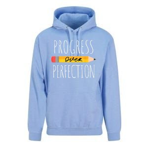 Motivational Progress Over Perfection Back To School Teacher Unisex Surf Hoodie