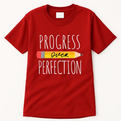 Motivational Progress Over Perfection Back To School Teacher Tall T-Shirt