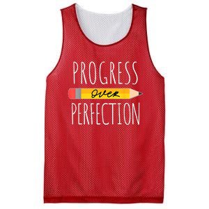 Motivational Progress Over Perfection Back To School Teacher Mesh Reversible Basketball Jersey Tank