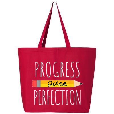 Motivational Progress Over Perfection Back To School Teacher 25L Jumbo Tote