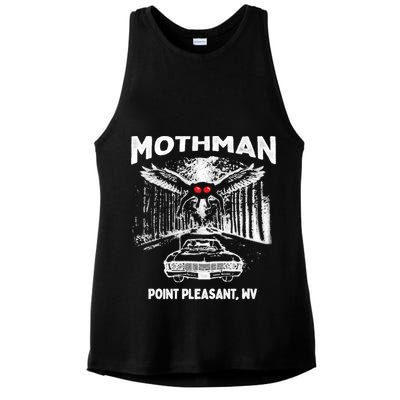 Mothman Point Pleasant WV Ladies PosiCharge Tri-Blend Wicking Tank