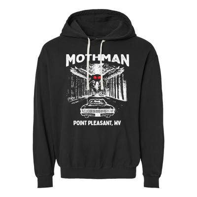 Mothman Point Pleasant WV Garment-Dyed Fleece Hoodie