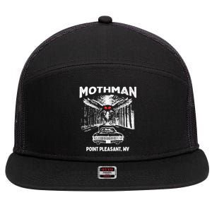 Mothman Point Pleasant WV 7 Panel Mesh Trucker Snapback Hat