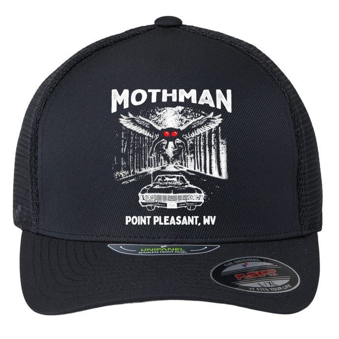 Mothman Point Pleasant WV Flexfit Unipanel Trucker Cap