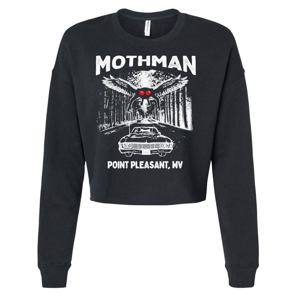 Mothman Point Pleasant WV Cropped Pullover Crew