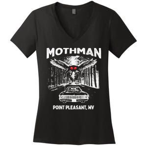 Mothman Point Pleasant WV Women's V-Neck T-Shirt