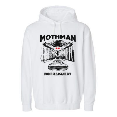 Mothman Point Pleasant WV Garment-Dyed Fleece Hoodie