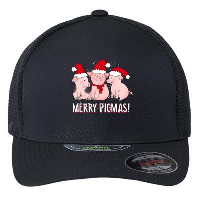Merry Pigmas Pig Lover Christmas Flexfit Unipanel Trucker Cap