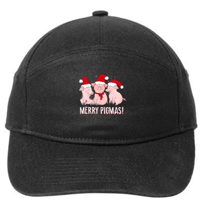 Merry Pigmas Pig Lover Christmas 7-Panel Snapback Hat