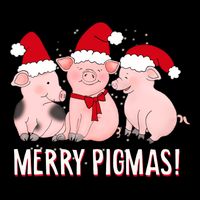 Merry Pigmas Pig Lover Christmas 16 in Basic Backpack
