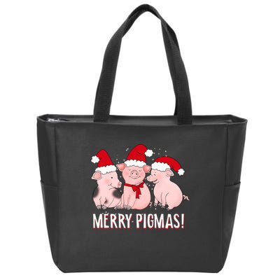 Merry Pigmas Pig Lover Christmas Zip Tote Bag