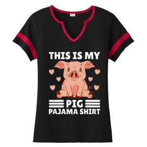 My Pig Pajama Women Pig Pjs Cute Pig Stuff Farmer Girl Ladies Halftime Notch Neck Tee