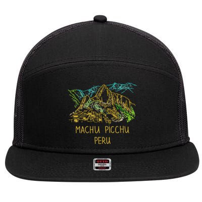 Machu Picchu Peru 7 Panel Mesh Trucker Snapback Hat