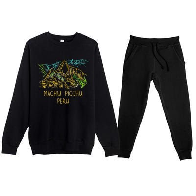 Machu Picchu Peru Premium Crewneck Sweatsuit Set