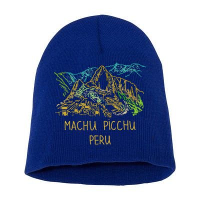 Machu Picchu Peru Short Acrylic Beanie