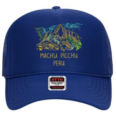 Machu Picchu Peru High Crown Mesh Back Trucker Hat