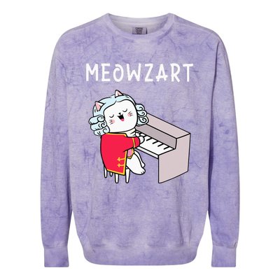 Meowzart Piano Player Pianist Classical Music Lover Colorblast Crewneck Sweatshirt