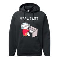 Meowzart Piano Player Pianist Classical Music Lover Performance Fleece Hoodie