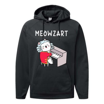 Meowzart Piano Player Pianist Classical Music Lover Performance Fleece Hoodie