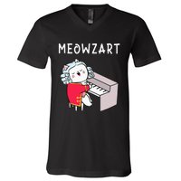 Meowzart Piano Player Pianist Classical Music Lover V-Neck T-Shirt