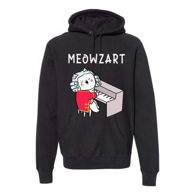 Meowzart Piano Player Pianist Classical Music Lover Premium Hoodie