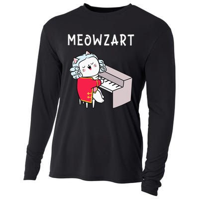 Meowzart Piano Player Pianist Classical Music Lover Cooling Performance Long Sleeve Crew