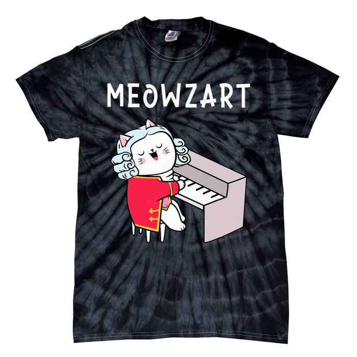 Meowzart Piano Player Pianist Classical Music Lover Tie-Dye T-Shirt