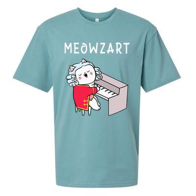 Meowzart Piano Player Pianist Classical Music Lover Sueded Cloud Jersey T-Shirt