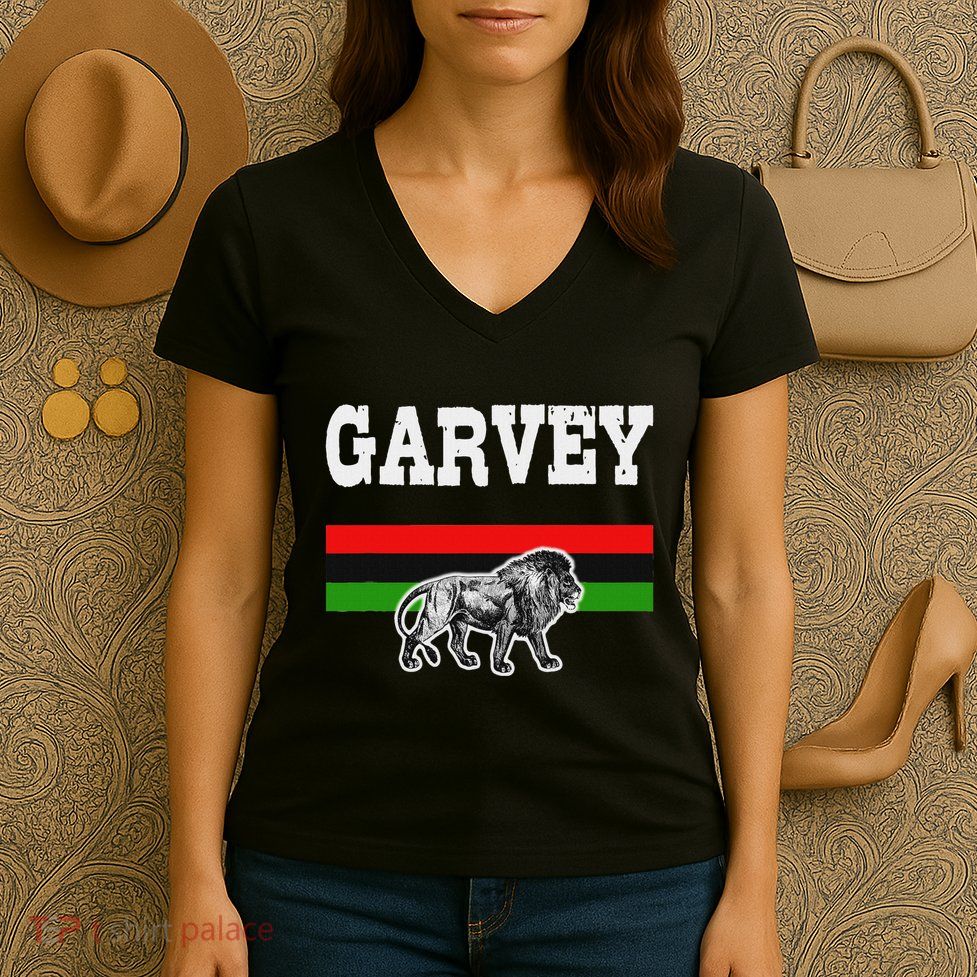 Melanin Pride Pan African Flag Garvey Women's V-Neck T-Shirt