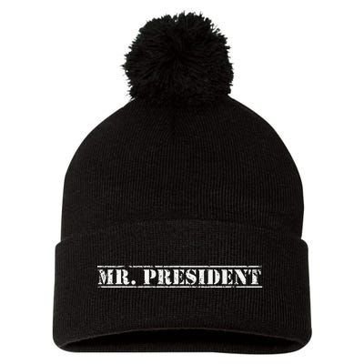 Mr. President President supporter For 4th Of July Pom Pom 12in Knit Beanie