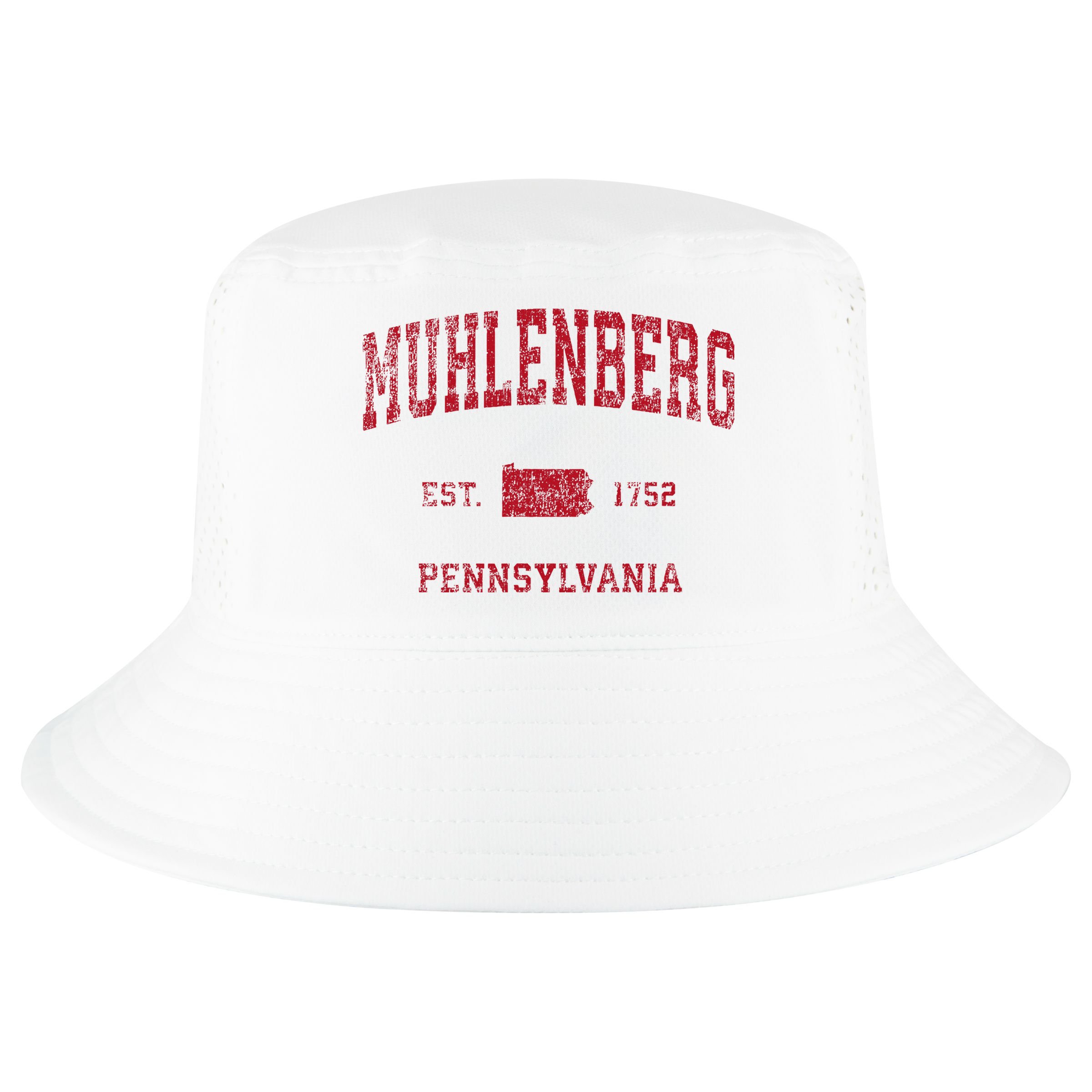 Muhlenberg Pennsylvania Pa Vintage Red Cool Comfort Performance Bucket Hat