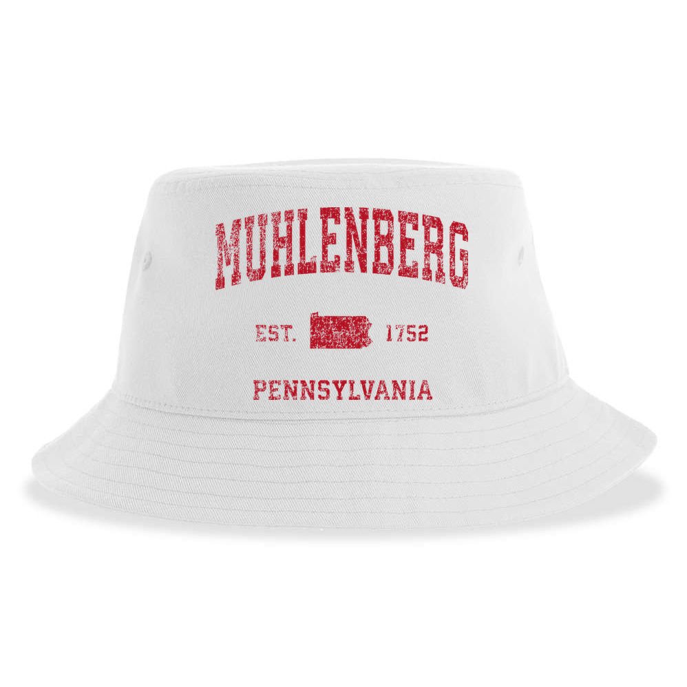 Muhlenberg Pennsylvania Pa Vintage Red Sustainable Bucket Hat