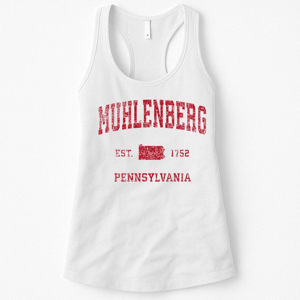Muhlenberg Pennsylvania Pa Vintage Red Womens Tank Top