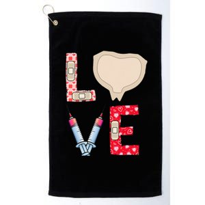 Medical Plaster Patch Funny Wound Care Nurse ValentineS Day Platinum Collection Golf Towel