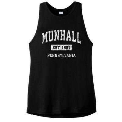 Munhall Pennsylvania Pa Vintage Sports Ladies PosiCharge Tri-Blend Wicking Tank