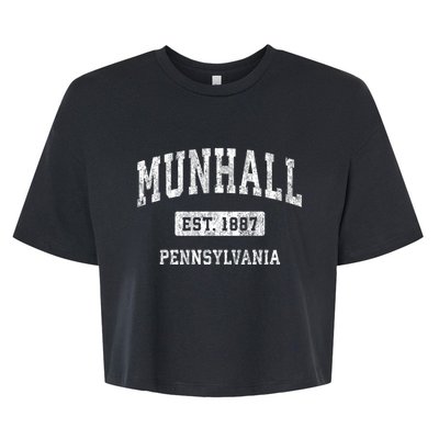 Munhall Pennsylvania Pa Vintage Sports Bella+Canvas Jersey Crop Tee