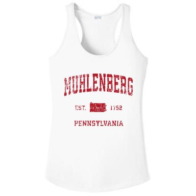 Muhlenberg Pennsylvania PA Vintage Sports Design Red Print Ladies PosiCharge Competitor Racerback Tank