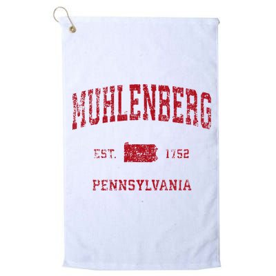Muhlenberg Pennsylvania PA Vintage Sports Design Red Print Golf Towel