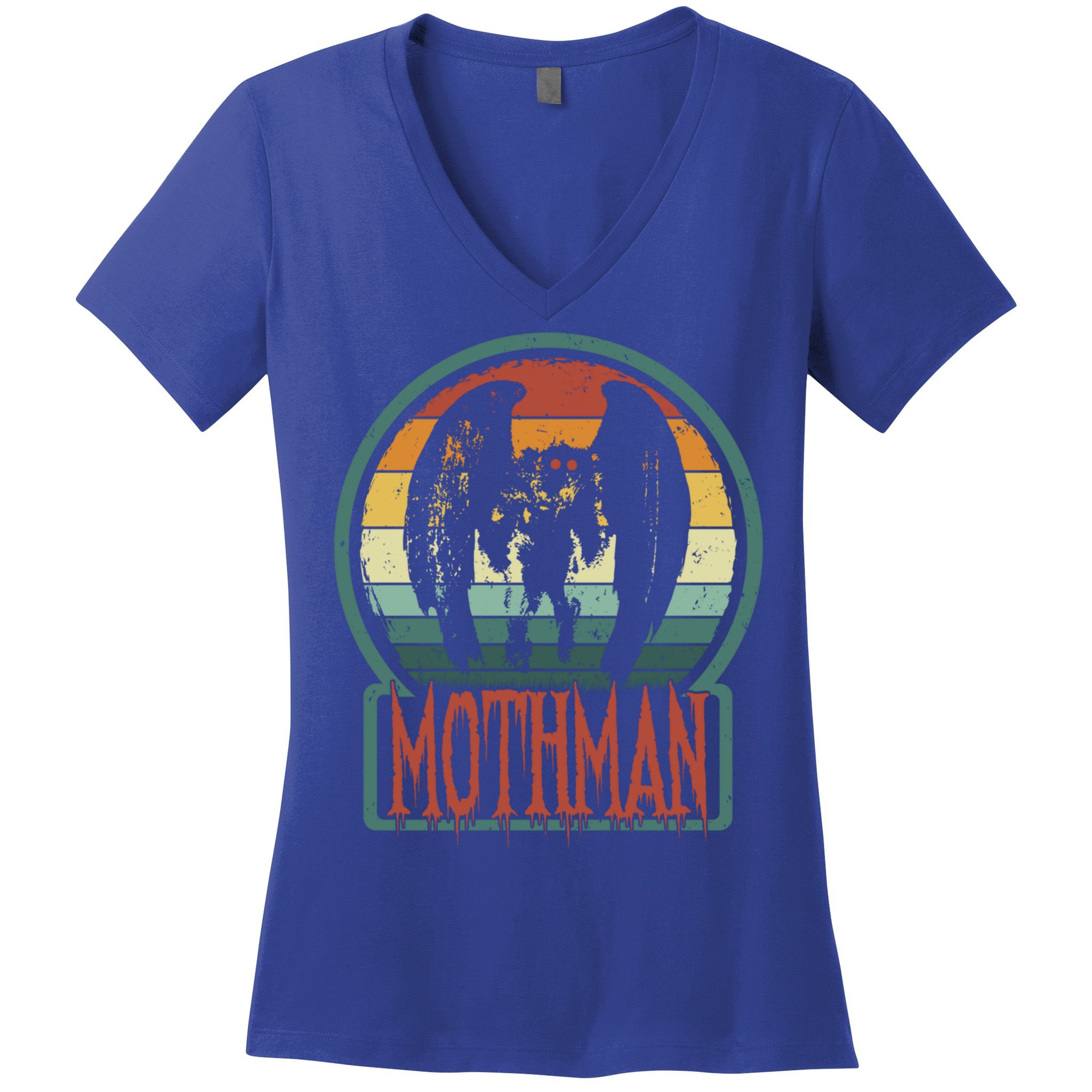 Moth Point Pleasant Retro Vintage Cryptid Cute Gift Women's V-Neck T-Shirt