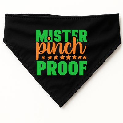 Mr Pinch Proof Funny St Patricks Day Lucky Green And Orange Great Gift USA-Made Doggie Bandana