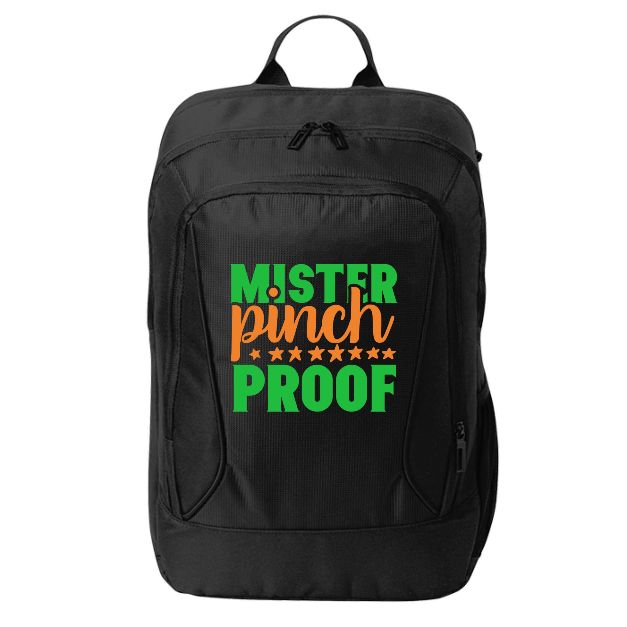 Mr Pinch Proof Funny St Patricks Day Lucky Green And Orange Great Gift City Backpack