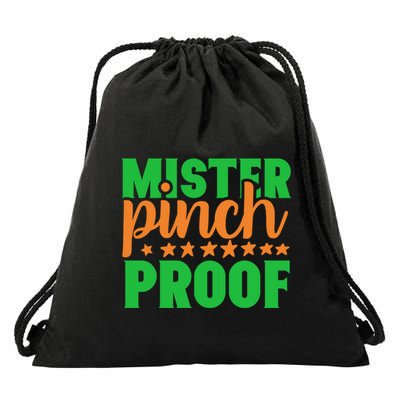 Mr Pinch Proof Funny St Patricks Day Lucky Green And Orange Great Gift Drawstring Bag