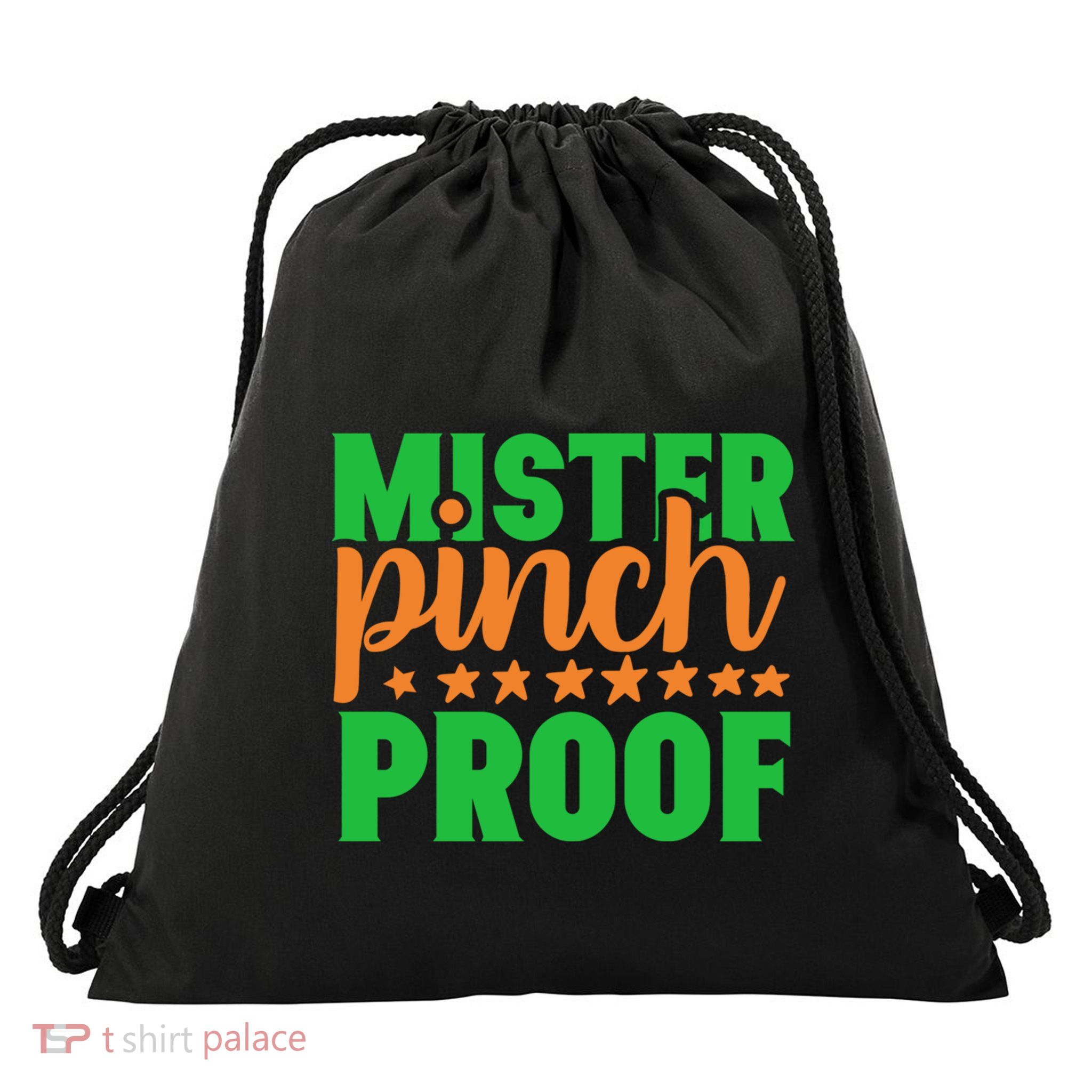 Mr Pinch Proof Funny St Patricks Day Lucky Green And Orange Great Gift Drawstring Bag