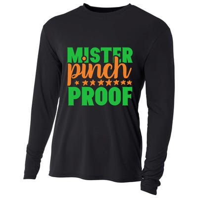 Mr Pinch Proof Funny St Patricks Day Lucky Green And Orange Great Gift Cooling Performance Long Sleeve Crew